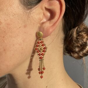 pendientes italianos coral