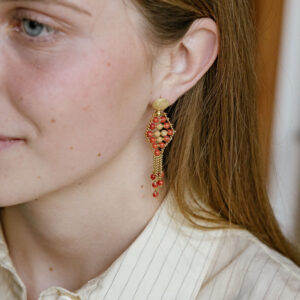 pendientes italianos coral