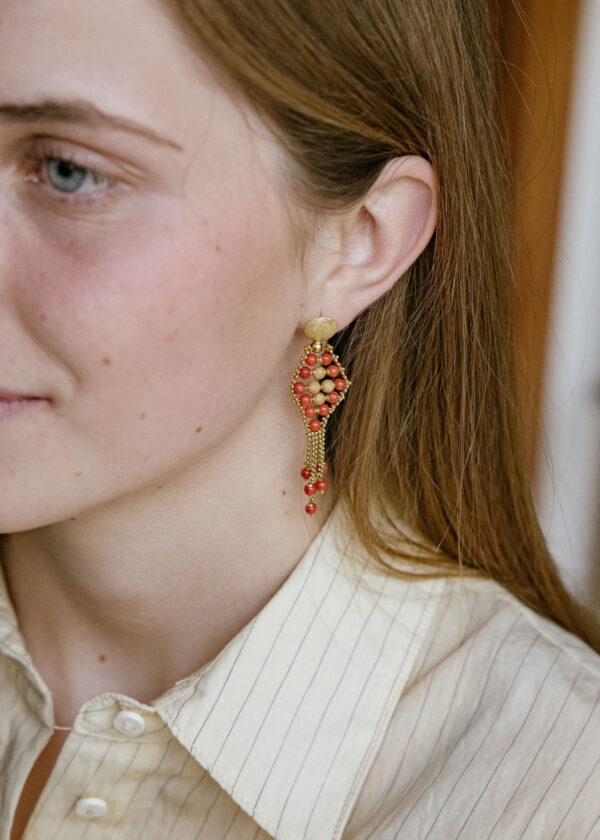 pendientes italianos coral