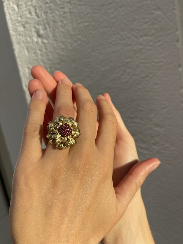 anillo vintage flor