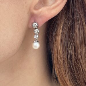 pendientes largos perlas