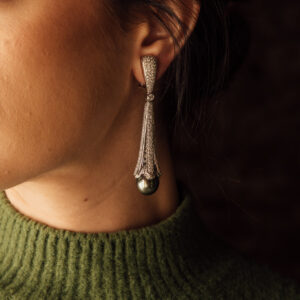 pendientes largos perlas tahití