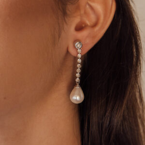 pendientes largos perlas