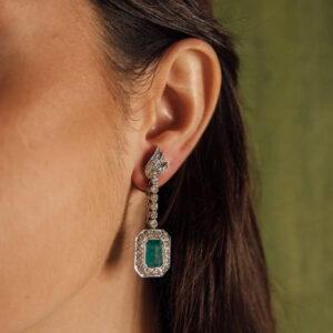 pendientes vintage esmeraldas