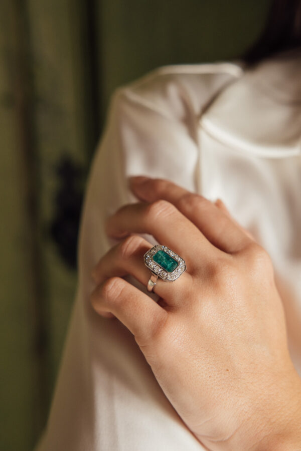 sortija vintage esmeralda